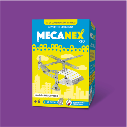 Juego para armar metálico, helicóptero