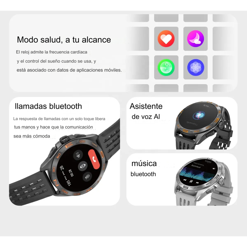 Smartwatch DT M1 Notificaciones Asistente de Voz IP68