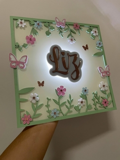 Led floral quadrada - Personalize como quiser