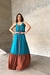 Vestido Luana Azul Tiffany/Caramelo