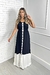 Vestido Luana Azul Tiffany/Caramelo - loja online