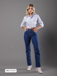 calça jeans reta com elastano - comprar online