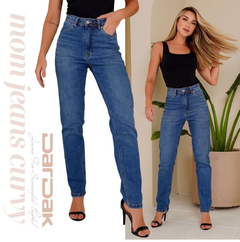 calça jeans mom com elastano - Boutiquekarinarasga