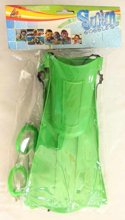 Patas de Rana Medianas con Antiparras - Verde - Swim Goggles