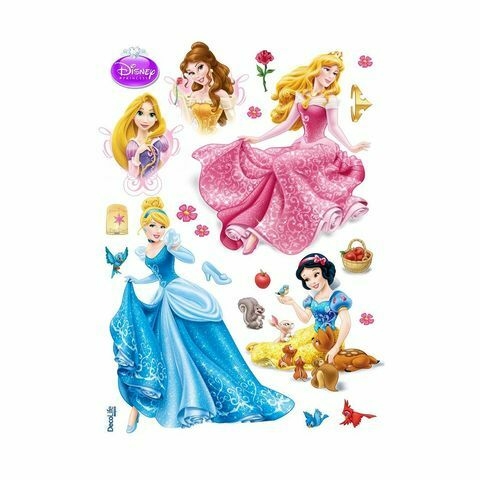 Plancha de Stickers para pared Princesas - Muresco