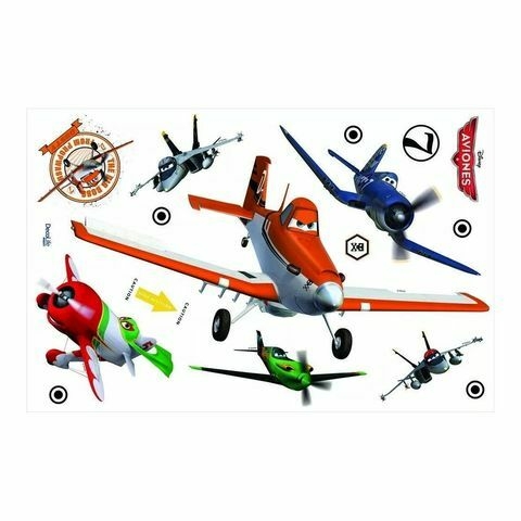 Plancha de Stickers para pared Aviones - Muresco