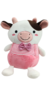 Vaca de peluche con moño rosa