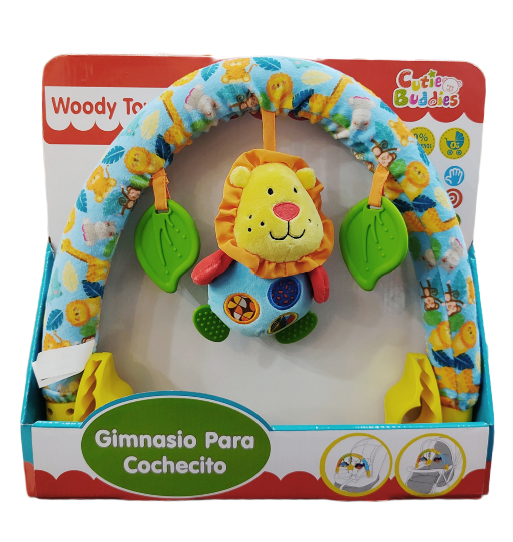 Gimnasio de coche de peluche leon azul Woody Toys