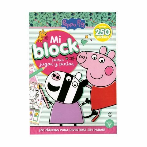 Mi Block para pintar y jugar + 250 stickers - Peppa Pig