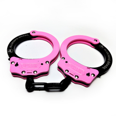 Pink W/Black Handcuffs in Carbon steel 1020 - buy online