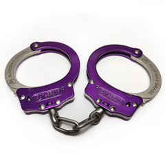 Purple W/Nickel Handcuffs in Carbon Steel 1020 on internet