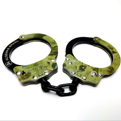 Desert camouflage handcuff in carbon steel 1020 on internet