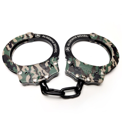 Jungle camouflage handcuff in carbon steel 1020