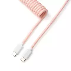 Keychron Coiled Aviator Cable Light Pink Straight - comprar online