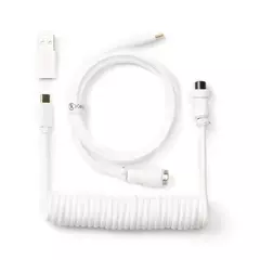 Keychron Coiled Aviator Cable White Straight
