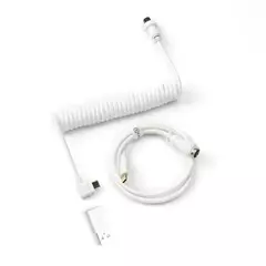 Keychron Coiled Aviator Cable White Angled