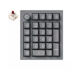 Q0 Plus Custom Number Pad QMK Fully Assembled Knob Version Gateron G Pro Brown Switch Color Silver Grey