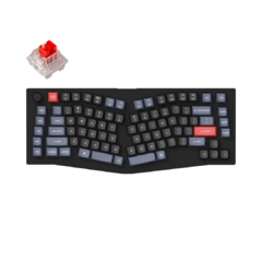 V10 (Alice Layout) QMK Fully Assembled Knob Keychron K Pro Red Switch Color Carbon Black (Non-Transparent)