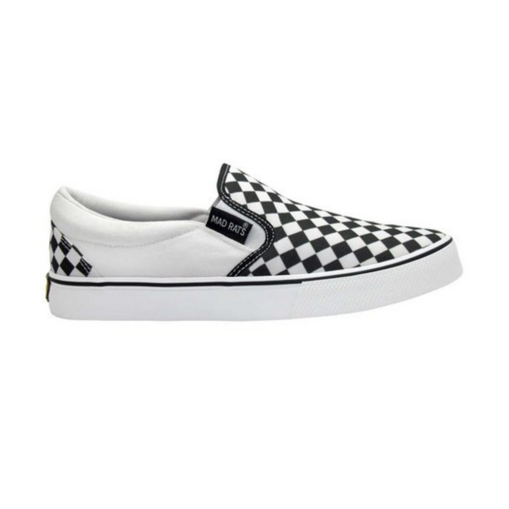 Tênis Mad Rats Slip On Xadrez - Preto+Branco