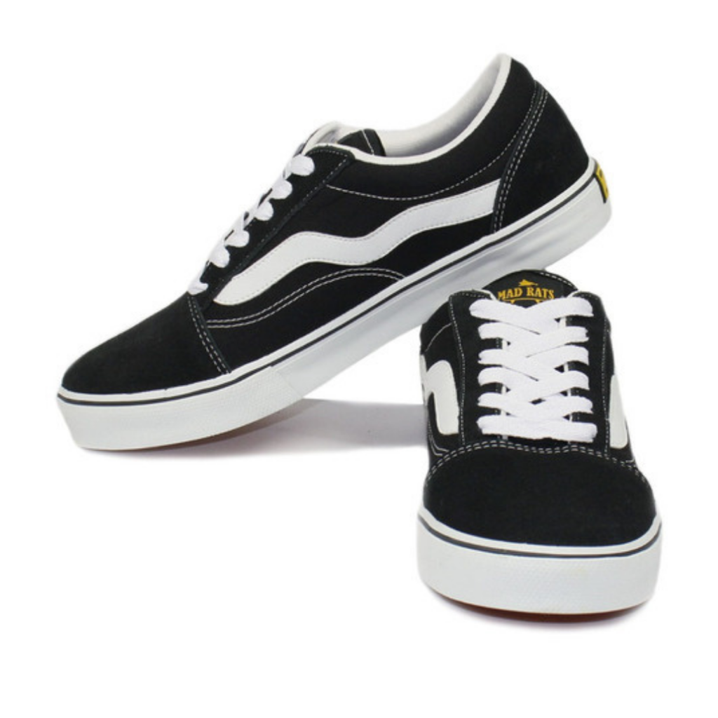 Tênis Mad Rats Old School- Black/Branco - Preto