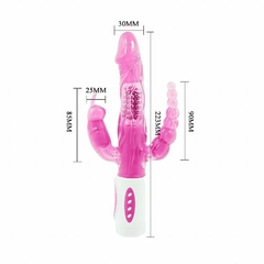 Vibrador feminino Rotativo Triplo Prazer Vaginal, Clitoris e Anal - Fábrica da Sedução - loja online
