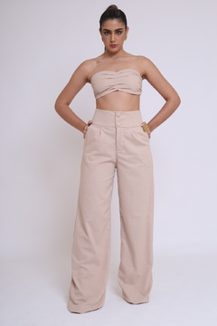 Calça sales linho pantalona