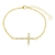 Pulseira Crucifixo Mini Zirconias Banhado a Ouro 18k