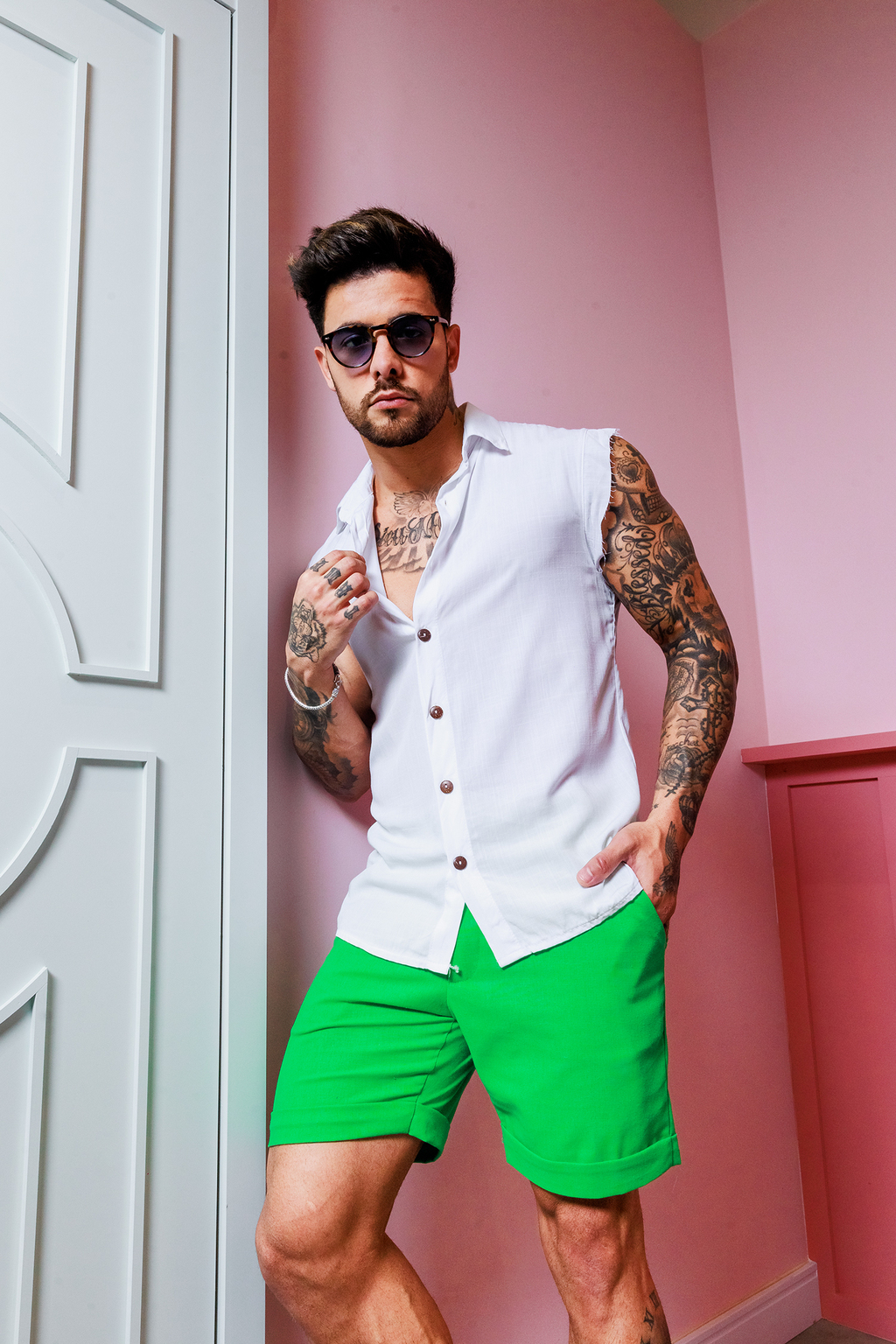 Camisa manga destroyed masculina branca
