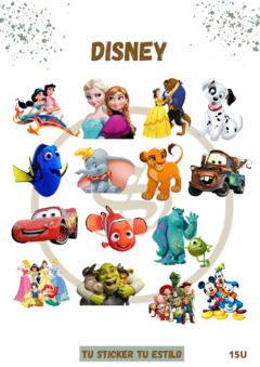 Stickers Disney (Pack X 15) - Estilo personalizado