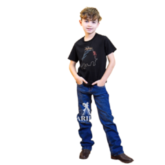 Camiseta Tassa Infantil Menino Preta 5241.1 - Agroarilu Moda Country