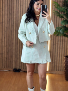 Conjunto Tweed Blazer e Shorts Saia - Tati Perale Modas 