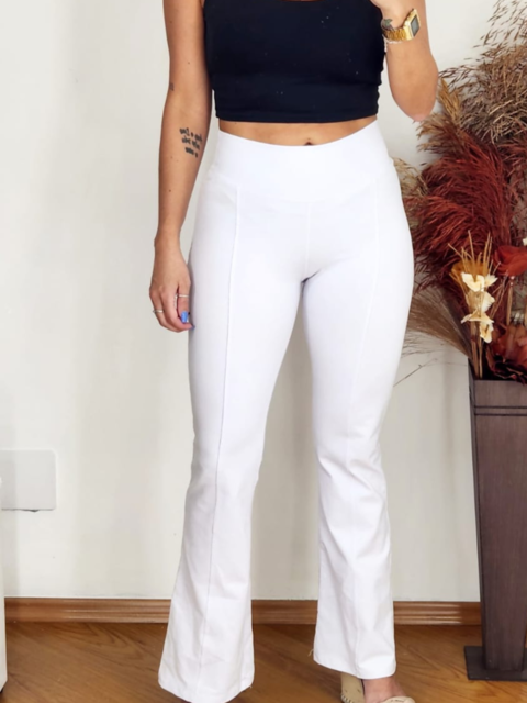Calça legging cheap flare branca