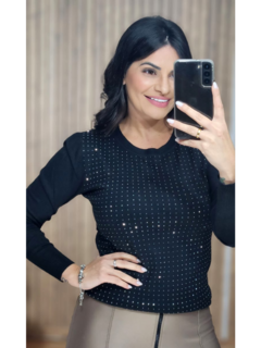 Blusa Paty Brilho manga longa na internet