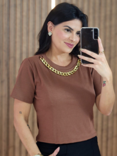 Blusa Corrente Canelada Plusize - Tati Perale Modas 