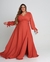 Vestido de Festa Longo Plus Size com Mangas Longas e Fenda - comprar online