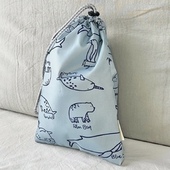 CLOTH BAG (LIGHT BLUE ARTIC ANIMALS)