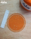 Kit de Bases de Acrílico Farmacinha para Crochê com Tampa Poá Laranja/Branco - Redonda 15cm
