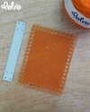 Kit de Bases de Acrílico Farmacinha para Crochê com Tampa Poá Laranja/Branco - Retangular 15x20cm