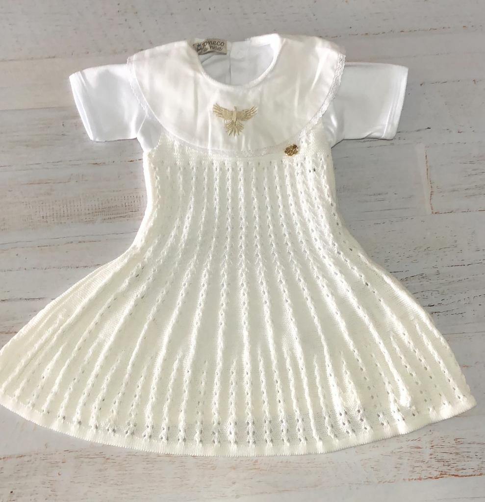 Conjunto batizado menino de tricot bebê trança branco manga curta Boneco de  Neve - Loja Boneco de Neve