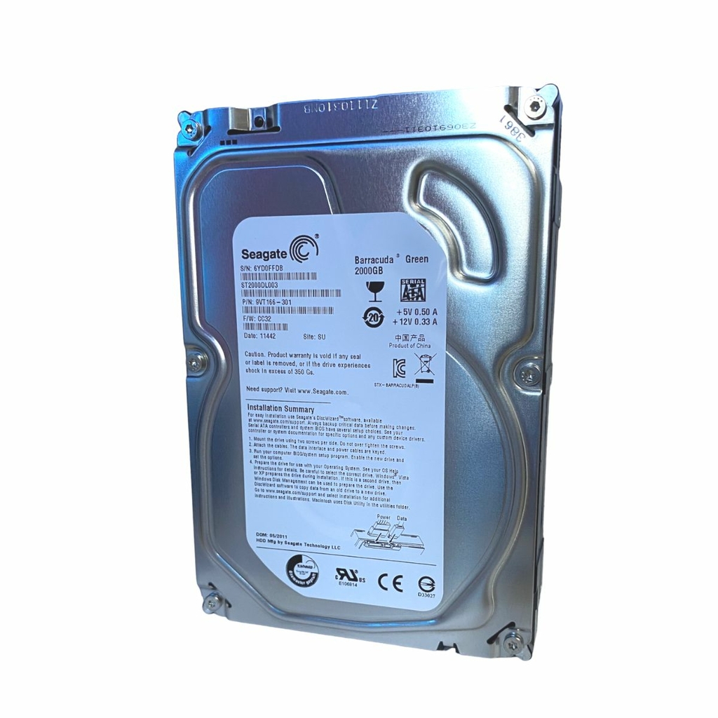 Disco Rígido Interno Hd Sata St2000dl003 Seagate Barracuda 3,5