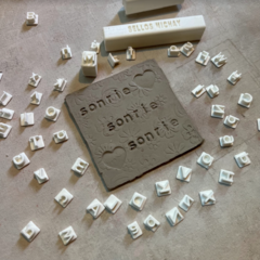 Sellos abecedario alfabeto para cerámica arcilla polimérica porcelana