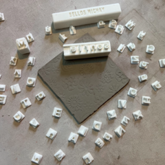 Sellos abecedario alfabeto para cerámica arcilla polimérica porcelana