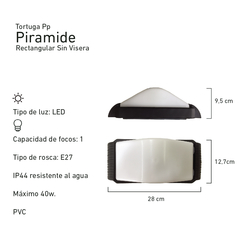 Tortuga Pirámide Rectangular Sin Visera - Iluminación Rústica - tienda online