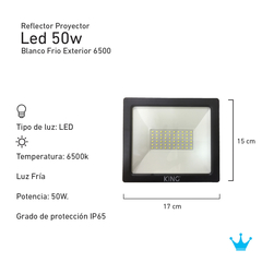 Reflector Proyector Led Blanco Frio Exterior - King - El Rey del Cable 