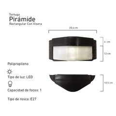 Imagen de Tortuga Pirámide Rectangular Con Visera - Iluminación Rustica