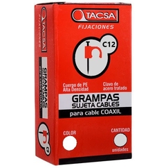 Grampa Clavo Sujeta Cables P/ Cable Coaxil (Color Blanco) - TACSA en internet