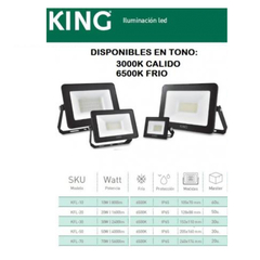 Reflector Proyector Led Blanco Frio Exterior - King - tienda online