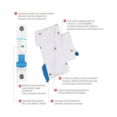 Llaves térmicas unipolar Chint 6 a 63 amp - Chint - El Rey del Cable 