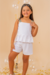 Conjunto Infantil Menina Short + Batinha Branco- Sem Troca/Devolução na internet