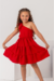 Vestido Infantil Melissa Vermelho Linho Especial - comprar online